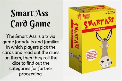 smart ass card tin game rules|The Smart Ass Board Game Rules and Cards.